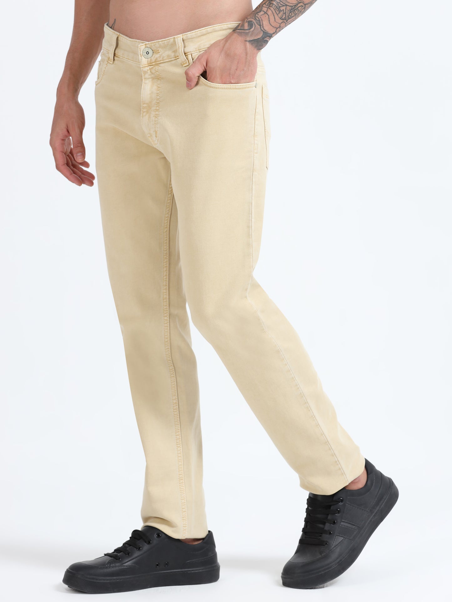 Sand Beige Comfort Fit Jeans