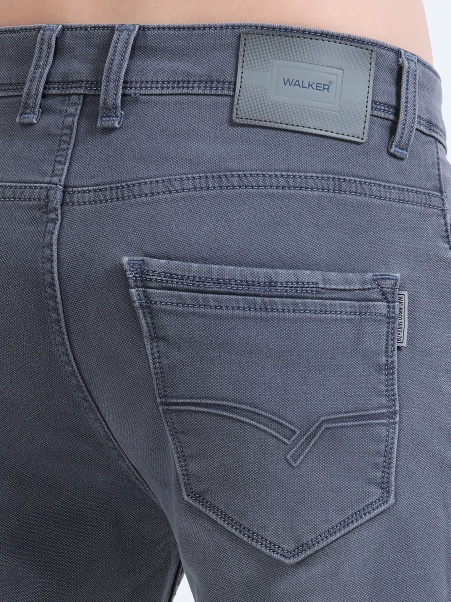 Men Stone Grey Ankle Fit Jeans