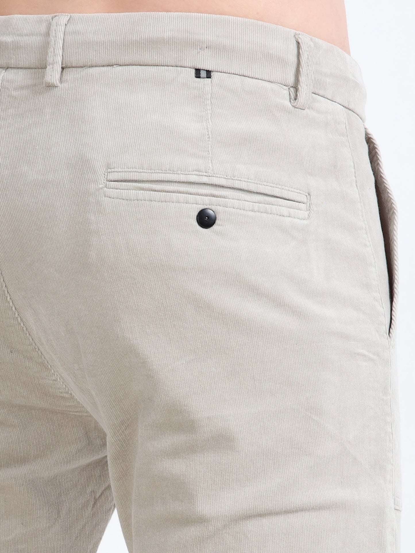 Men Beige Printed Ankle Fit Casual Trousers