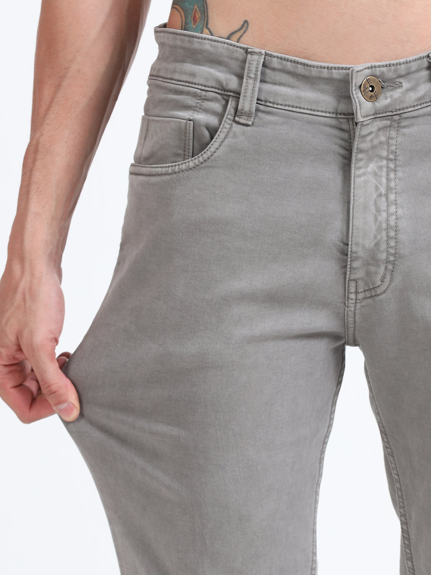 Stone Grey Comfort Fit Jeans