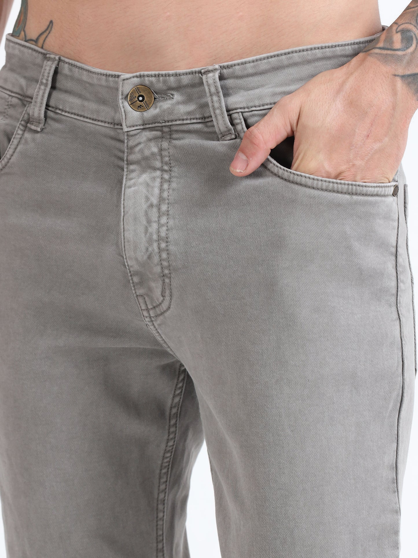 Stone Grey Comfort Fit Jeans