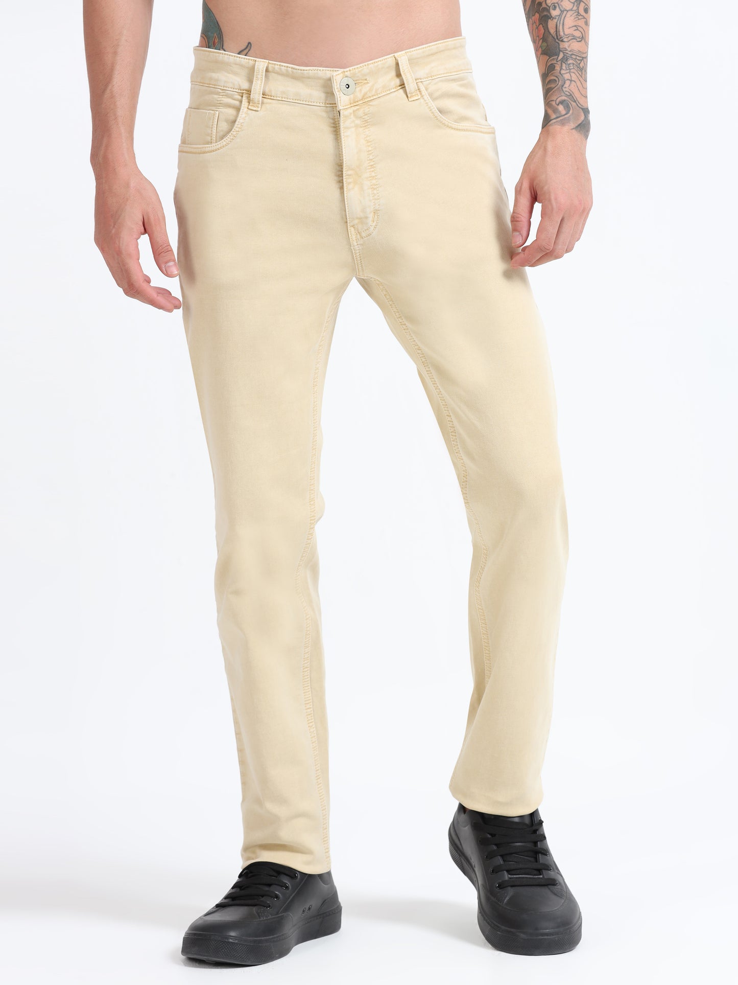 Sand Beige Comfort Fit Jeans