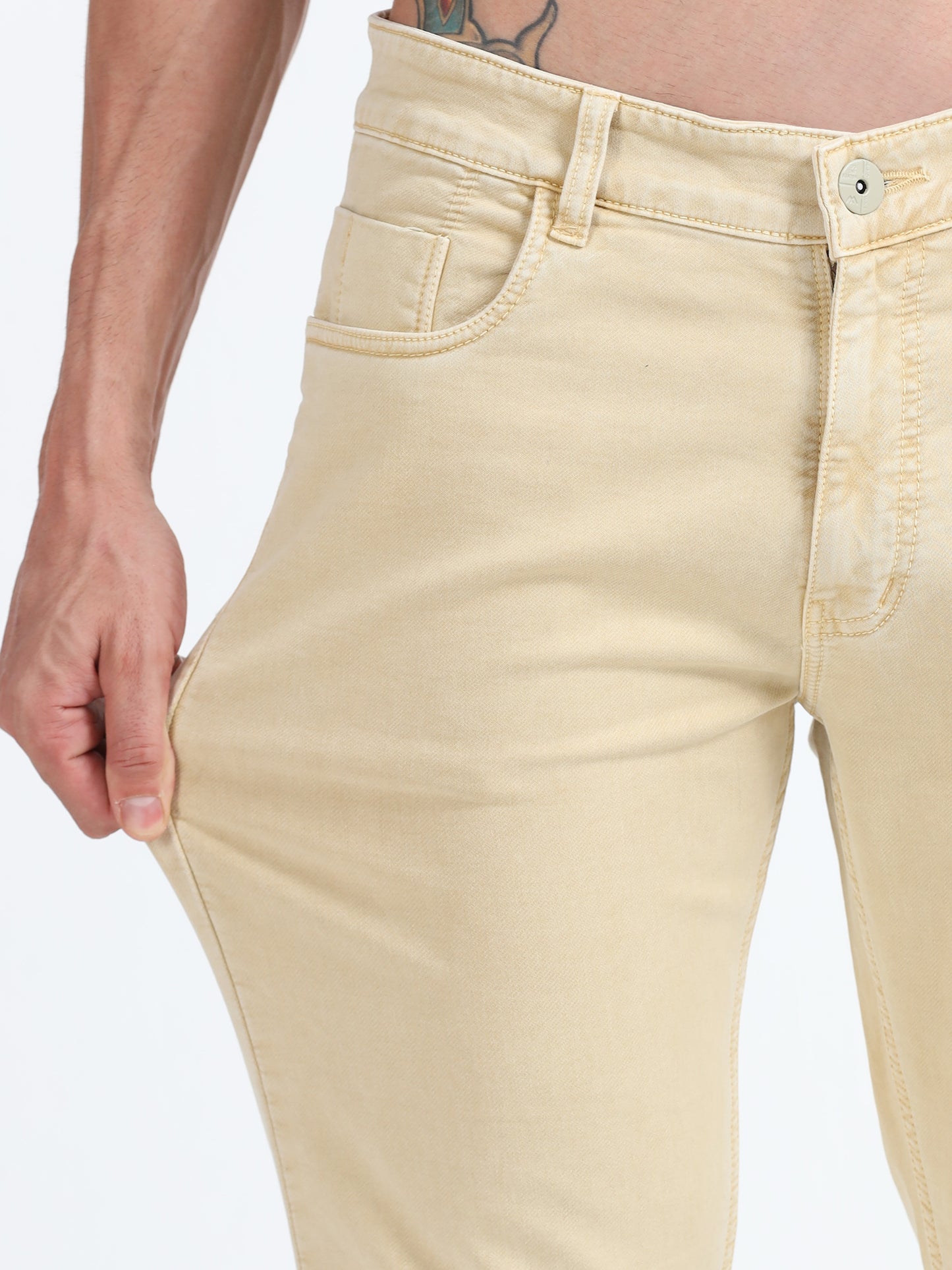 Sand Beige Comfort Fit Jeans