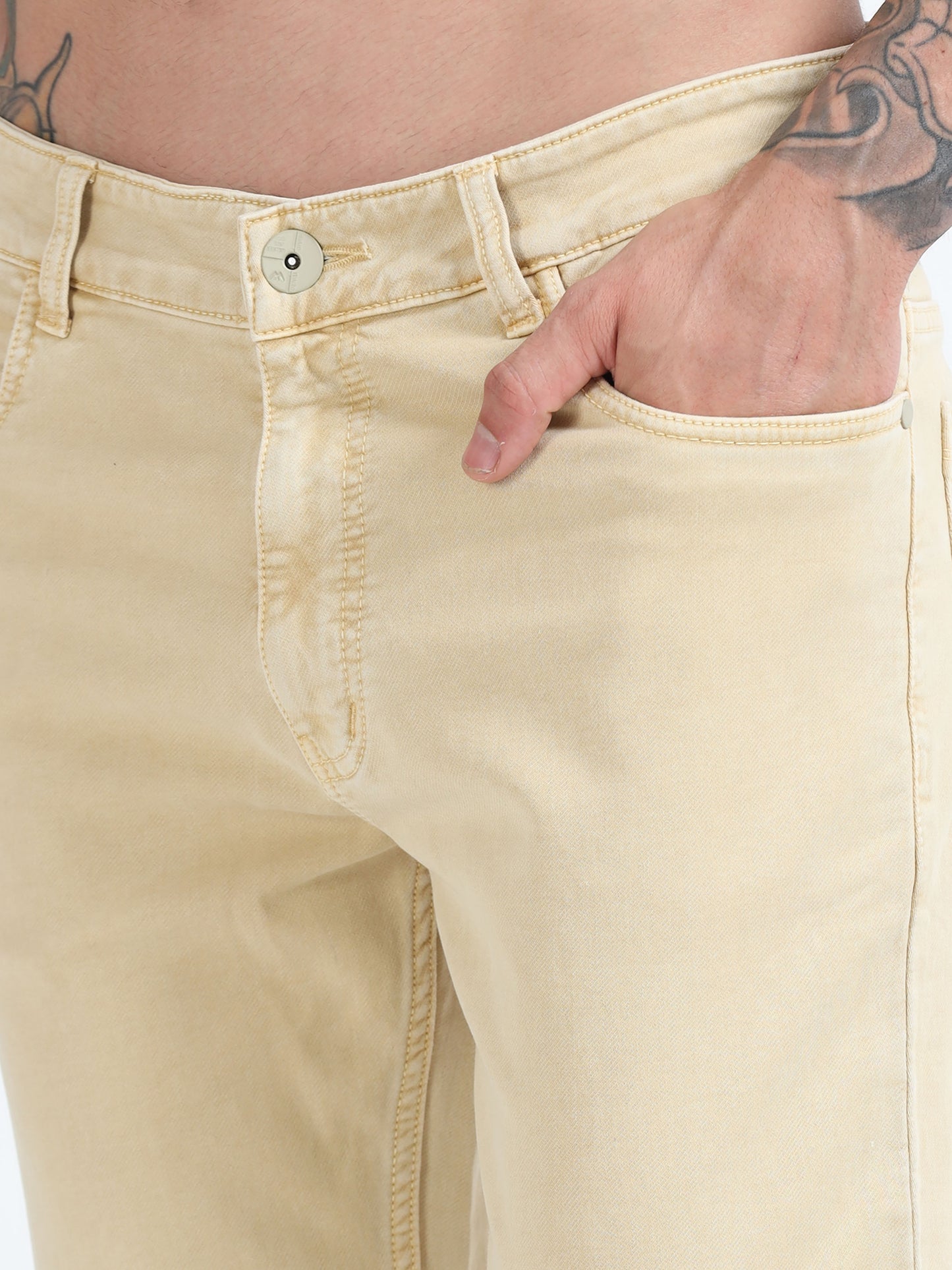 Sand Beige Comfort Fit Jeans