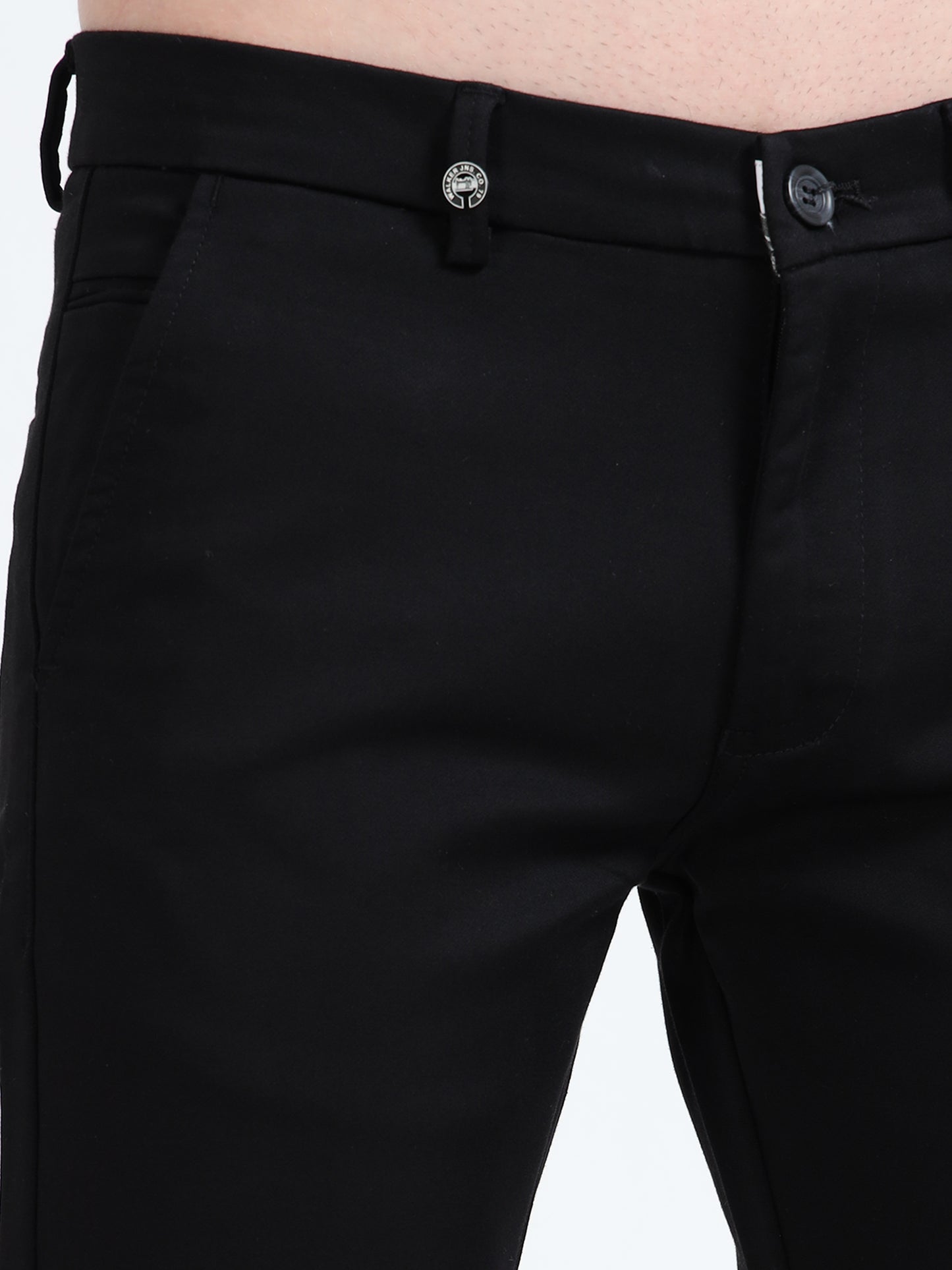 Men Navy Printed Ankle Fit Casual Trouser