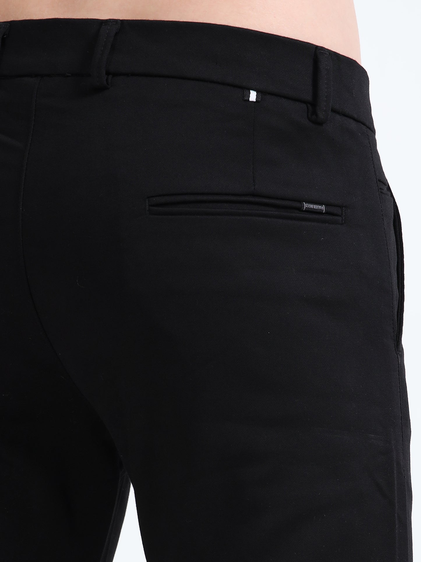 Men Navy Printed Ankle Fit Casual Trouser
