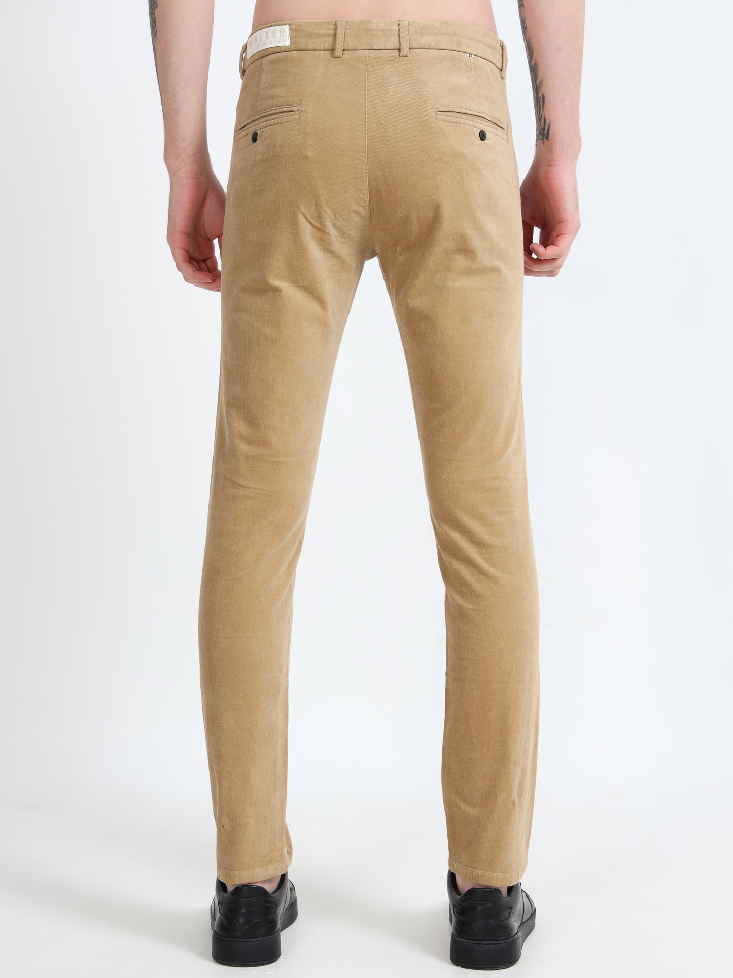 Men Gold Printed Ankle Fit Casual Trousers