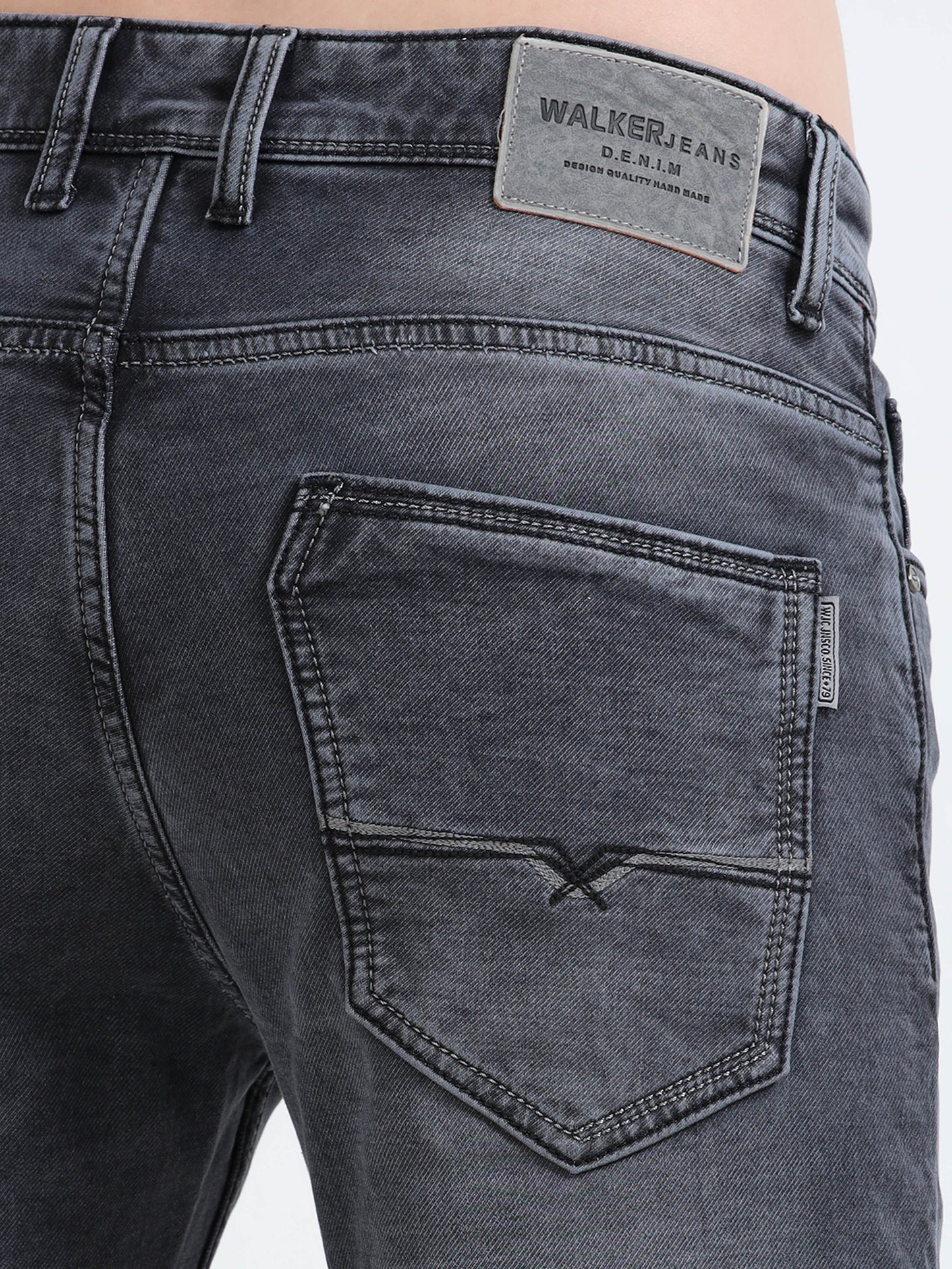 Heavy Fade Black Mid Rise Ankle Fit Denim