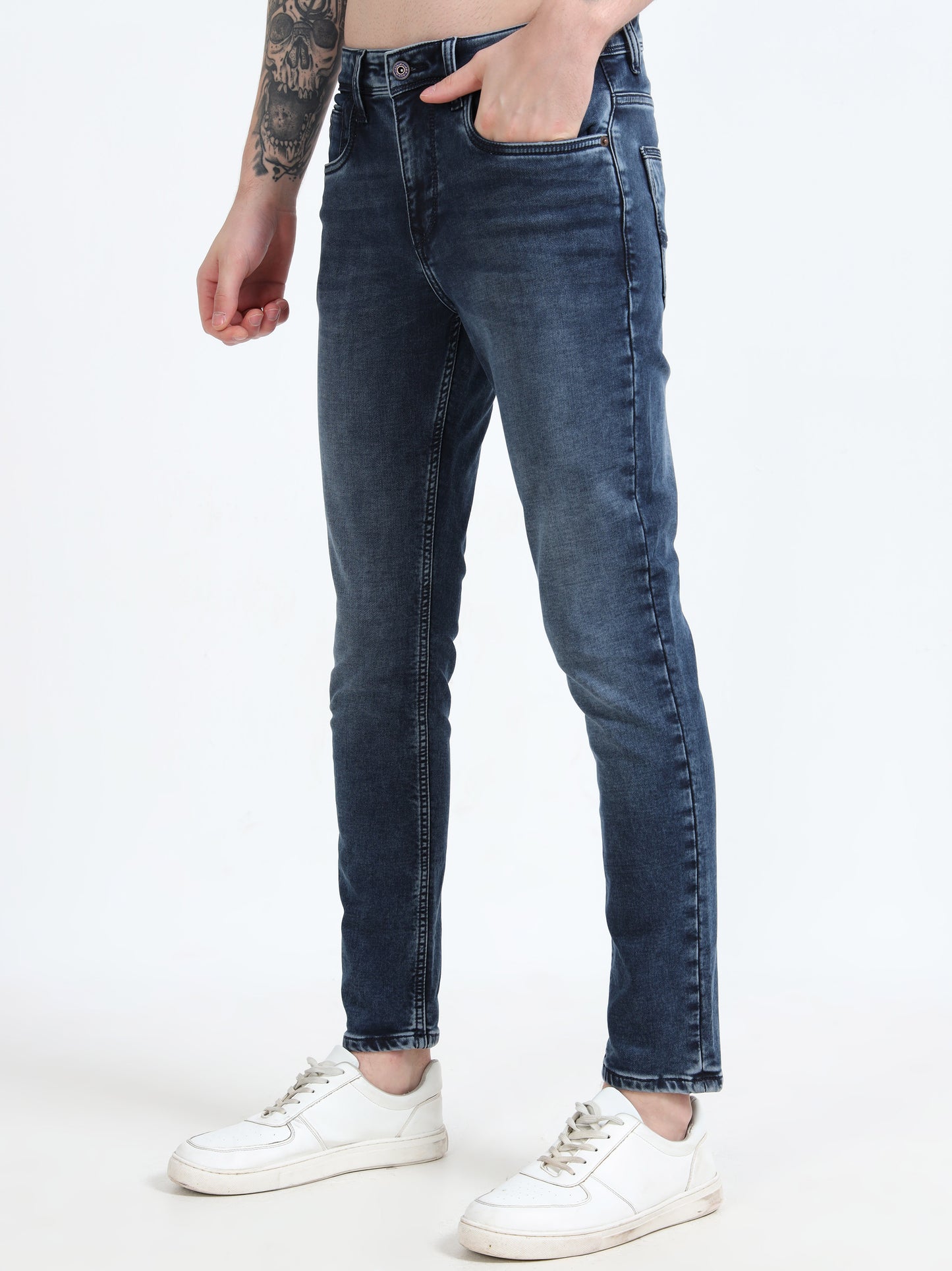 Blue washed Ankle Fit Denim