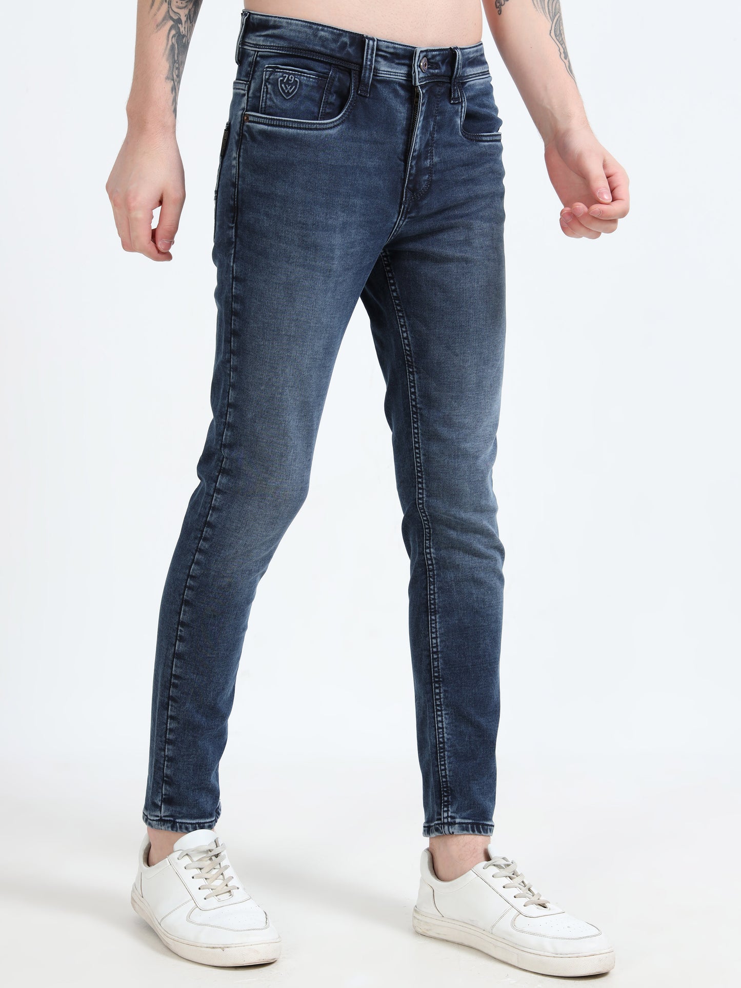 Blue washed Ankle Fit Denim