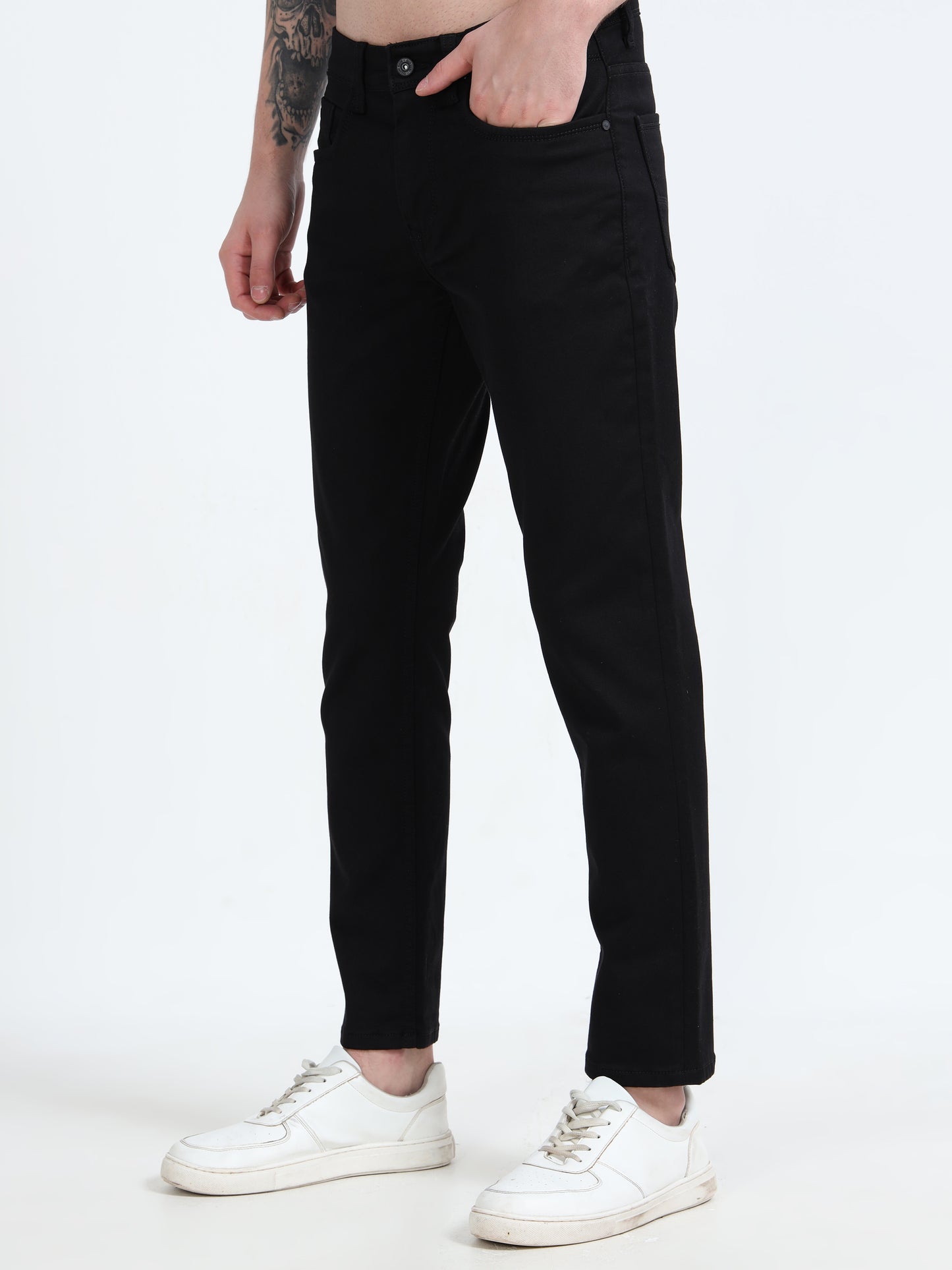 Black Low Rise Super Ankle Fit Jeans