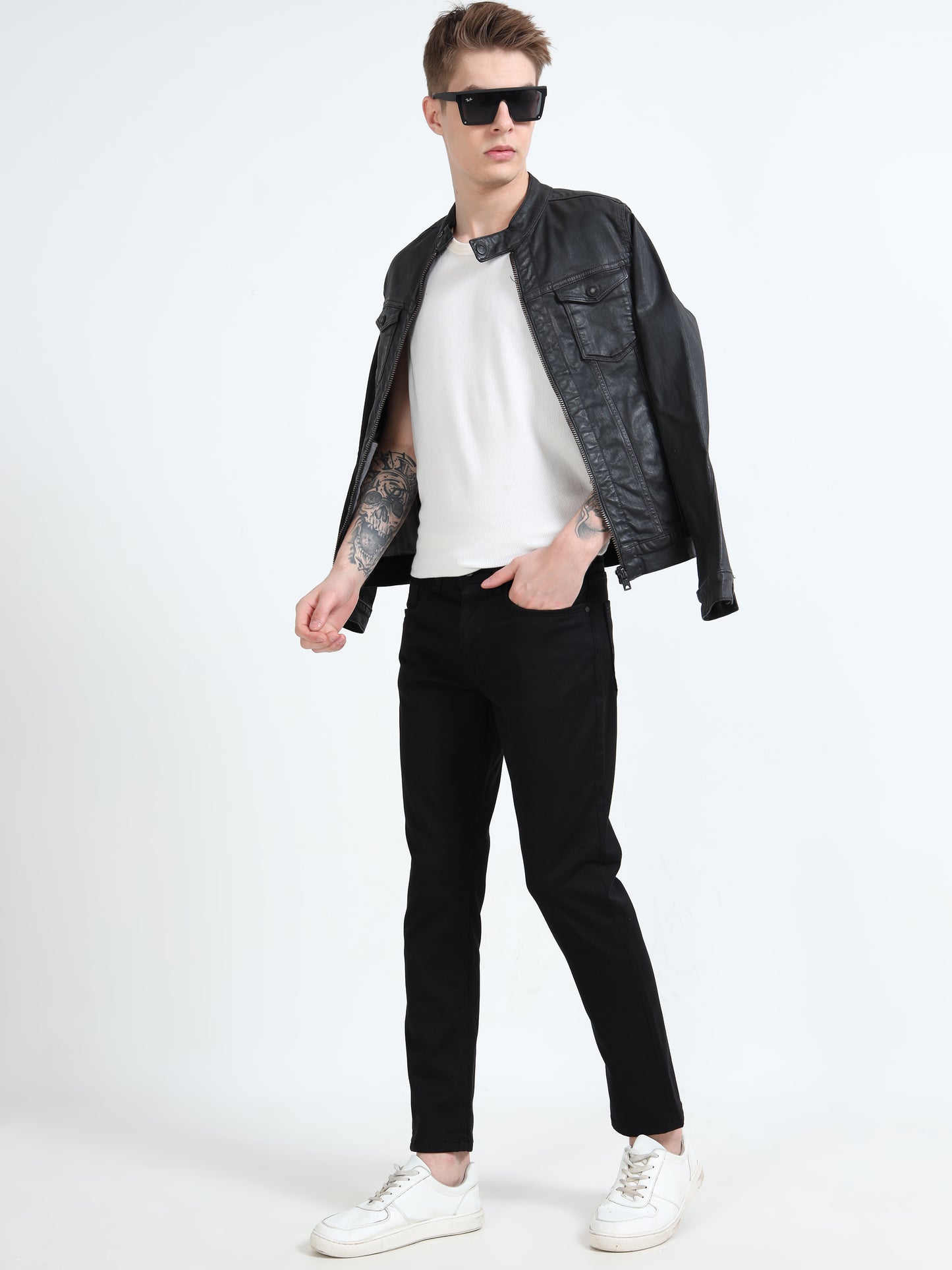 Black Low Rise Super Ankle Fit Jeans