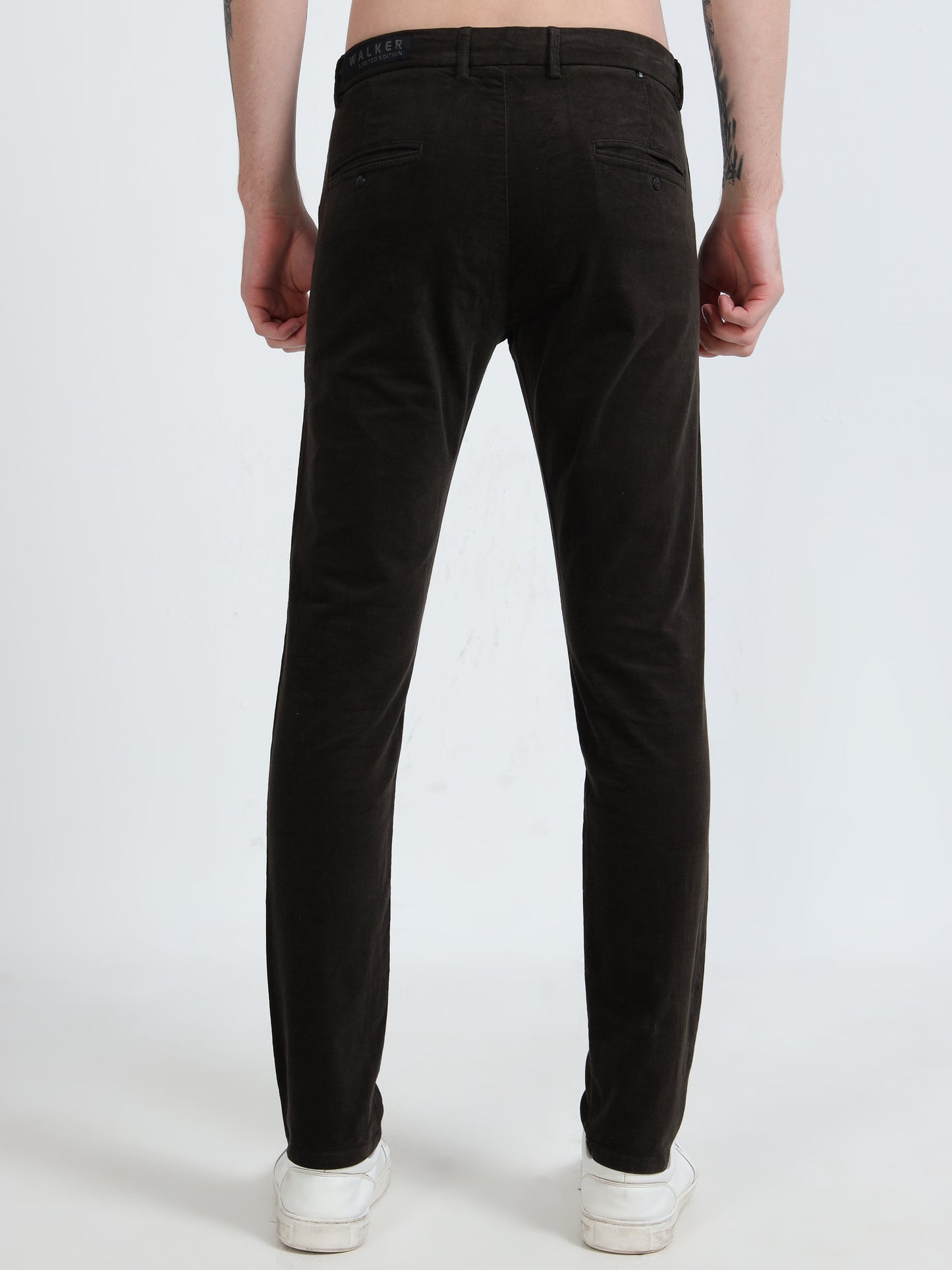 Men Black Printed Ankle Fit Casual Trousers