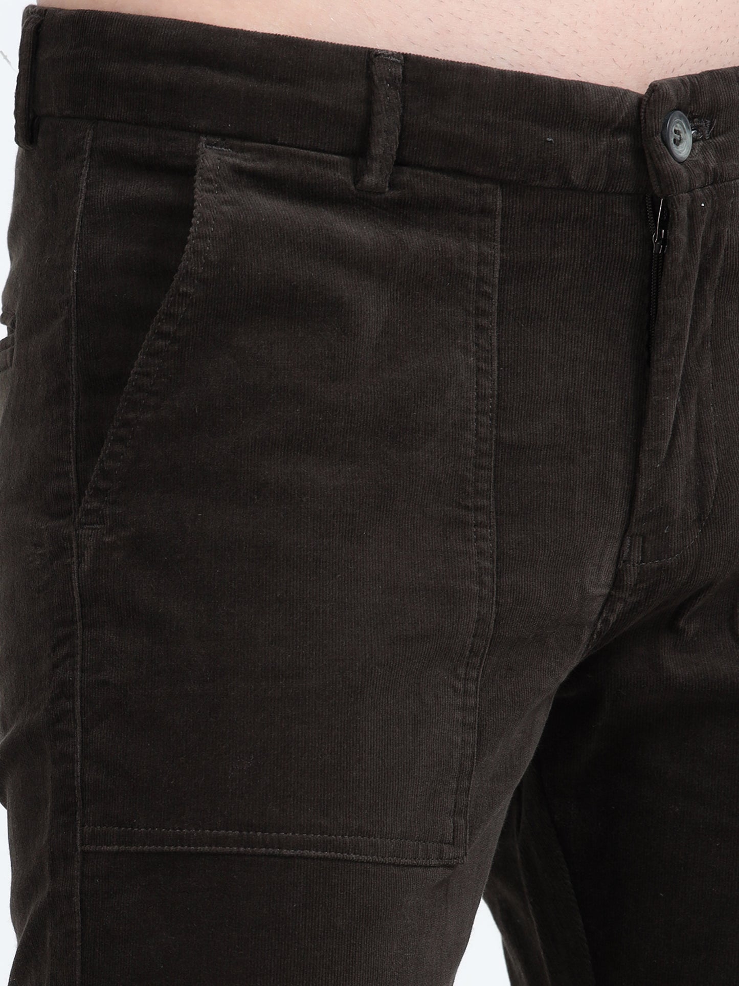 Men Black Printed Ankle Fit Casual Trousers