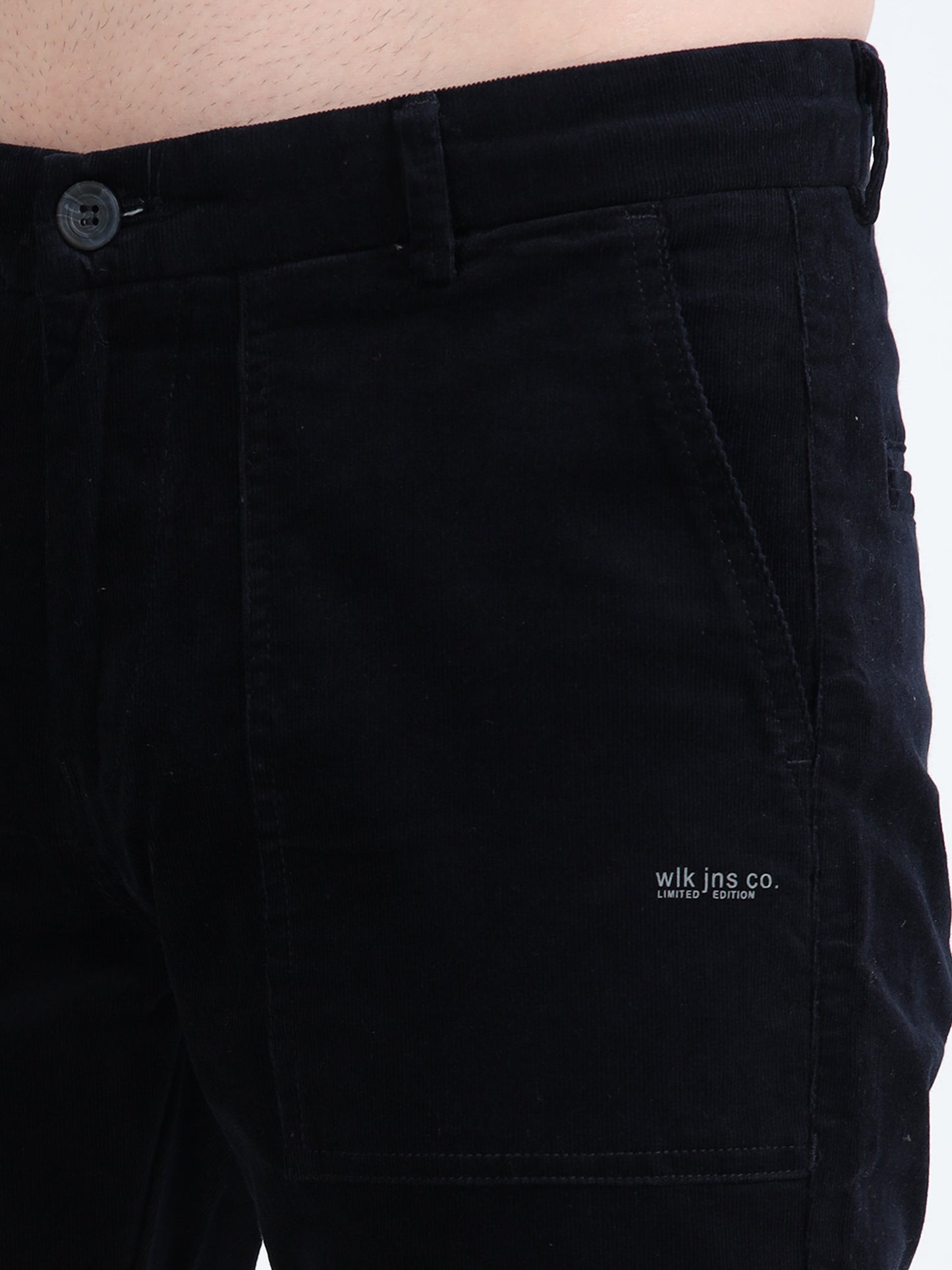 Men Black Printed Ankle Fit Casual Trousers