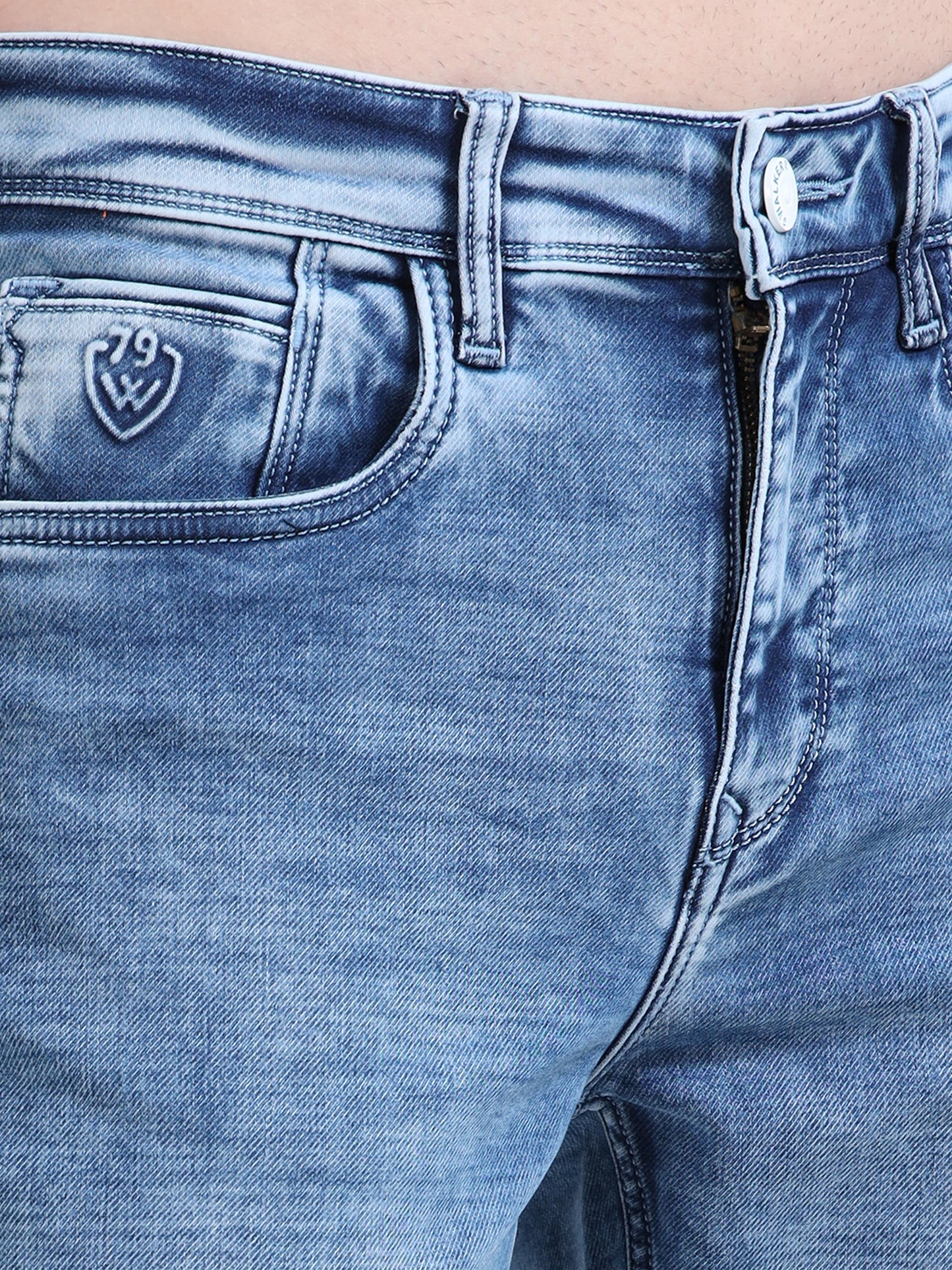 Men Frost Blue Relaxed Denim Ankle Jeans