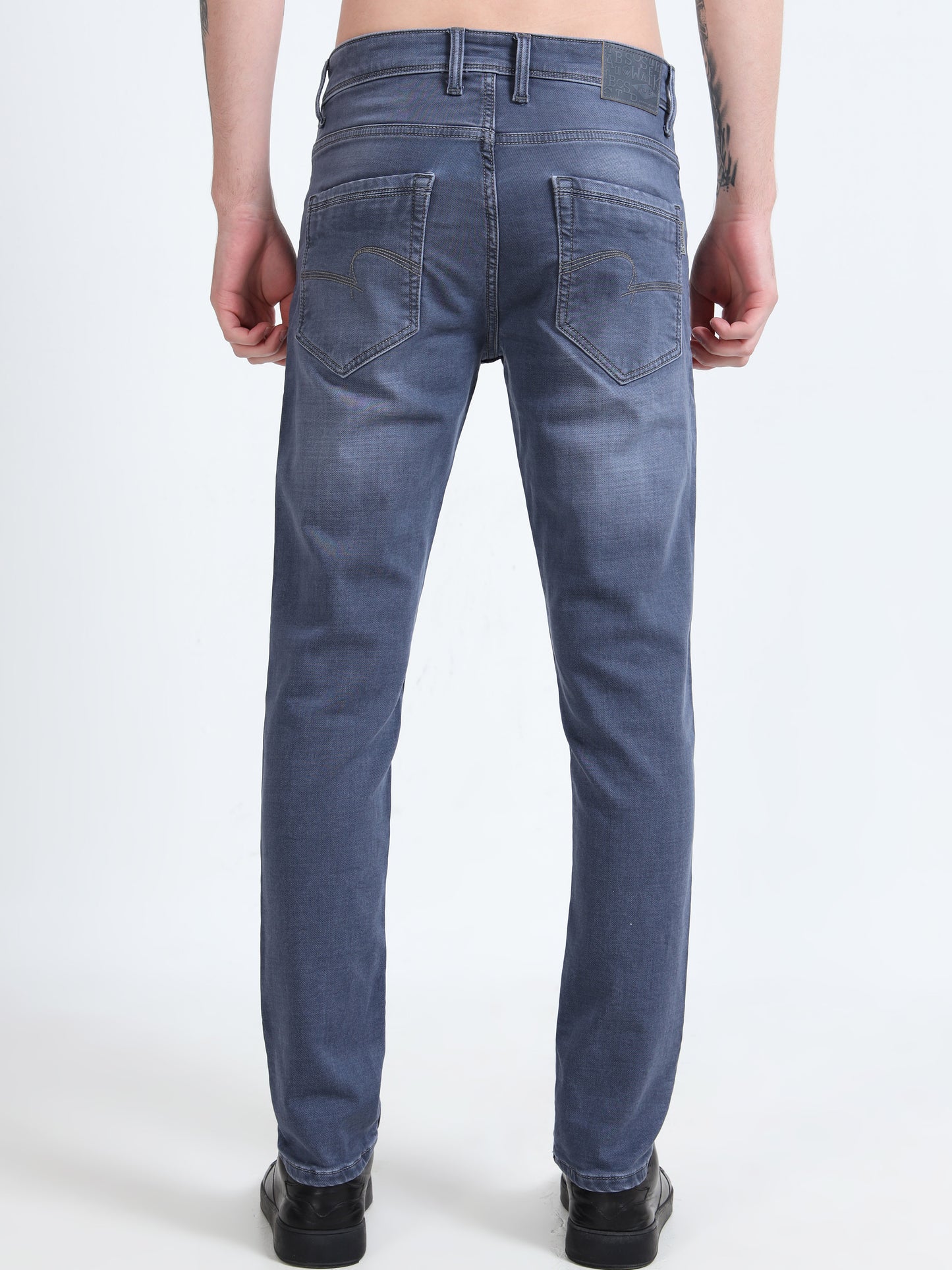 Men Blue Light Fade Ankle Fit Jeans
